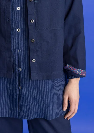Woven organic cotton twill shirt - dark indigo