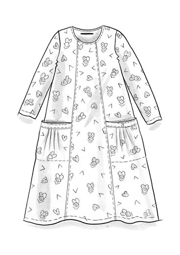 Kjole «Sprint» i lin - nektar/mønstret