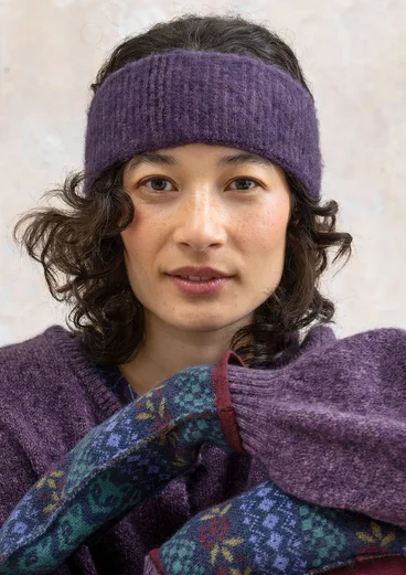 Stirnband aus Alpakawollgemisch - brombeeret-melange