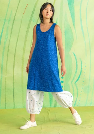 Robe en maille sans manches "Tilde" en lyocell/élasthanne - bleu porcelaine/motif