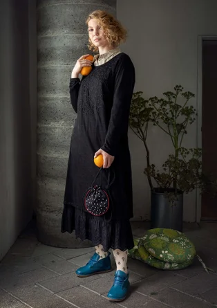 Jerseykjole "Satsuma" i hør - sort