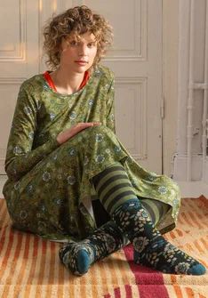 Badstof sokken "Nome" van wol/elastaan - donkerjaspis