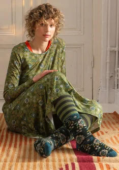 Badstof sokken "Nome" van wol/elastaan - donkerjaspis