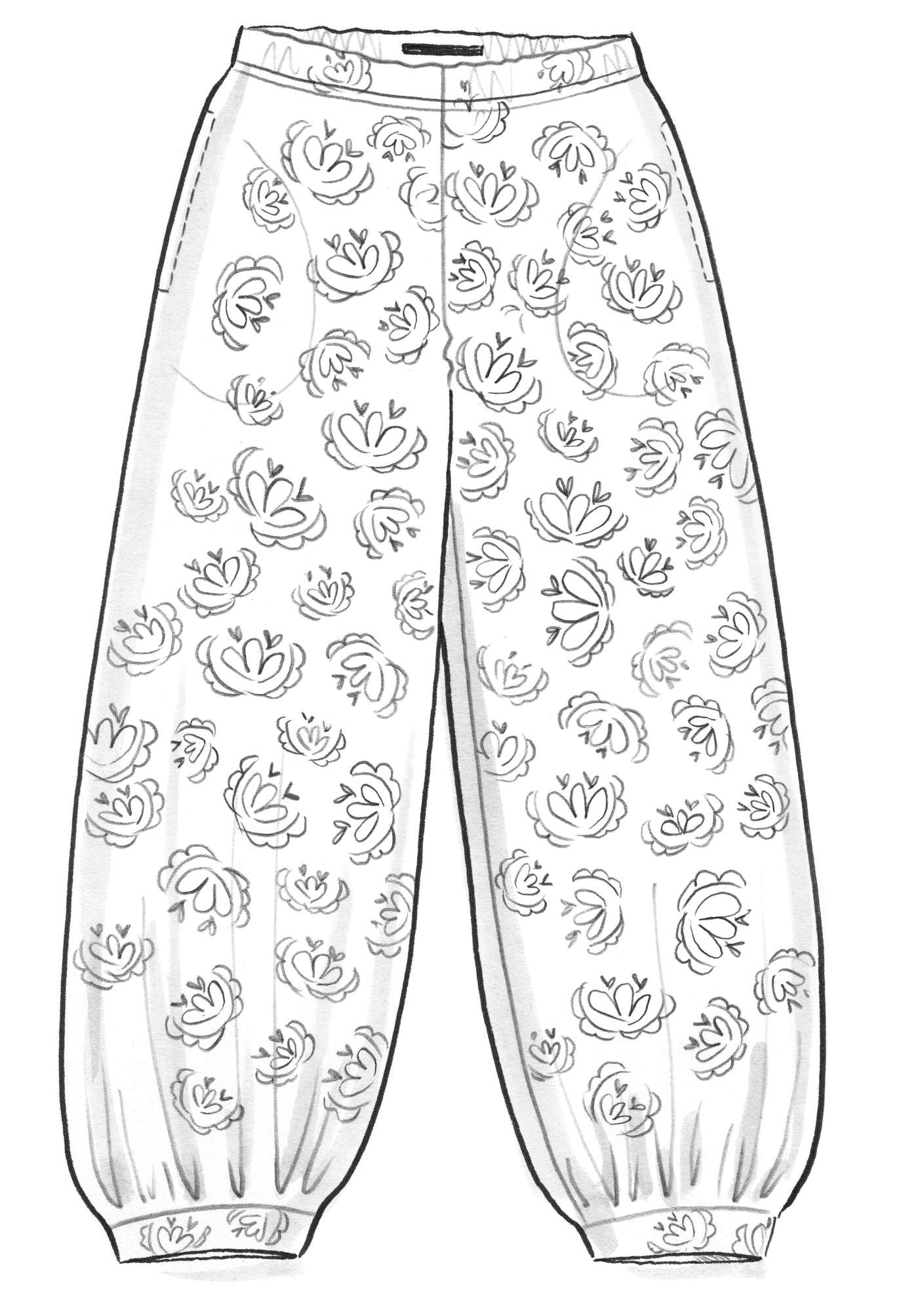 “Krysantemum” organic cotton jersey trousers