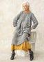 “Lillian” woven linen dress graphite/patterned thumbnail