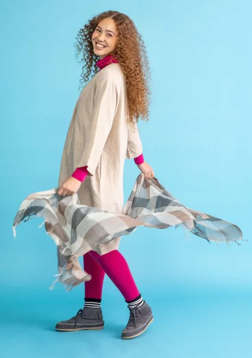 Écharpe tissée-teinte "Cleo" en laine - calcaire