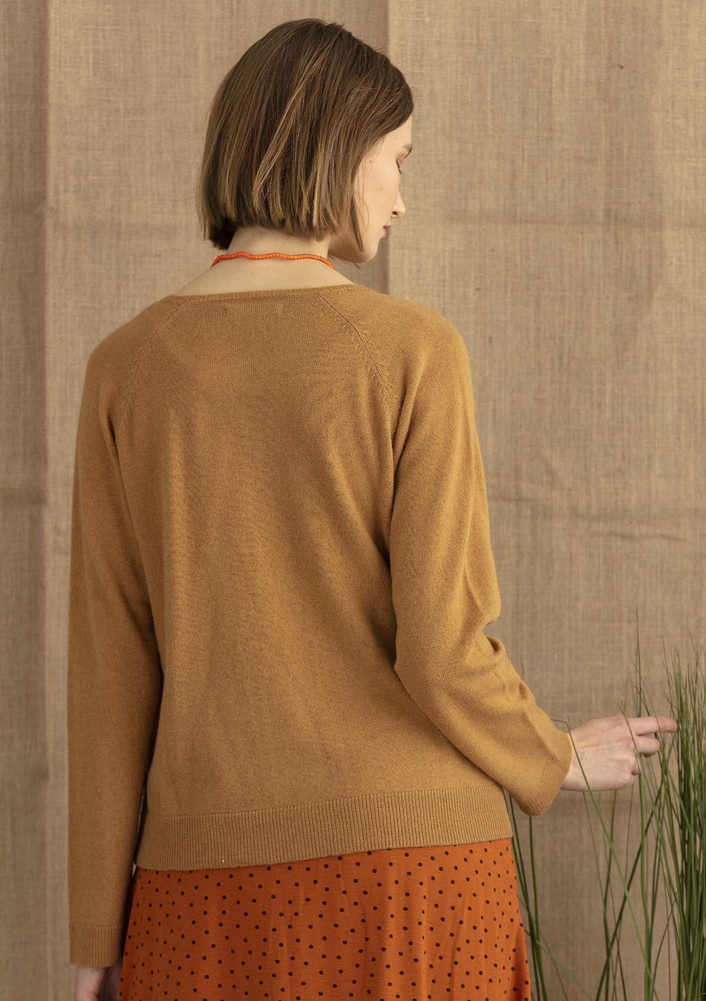 Cashmere sweater ochre/solid colour thumbnail