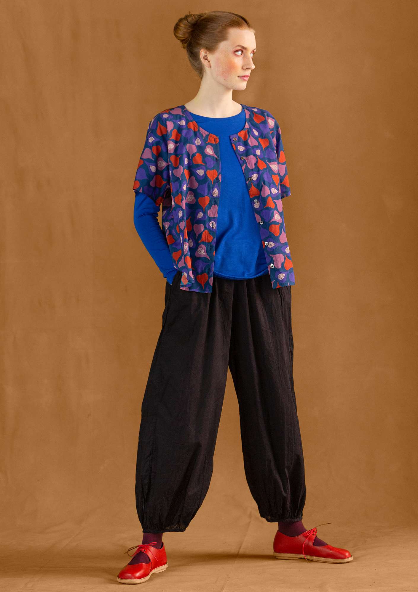 “Fruits” trousers in woven organic/recycled cotton black