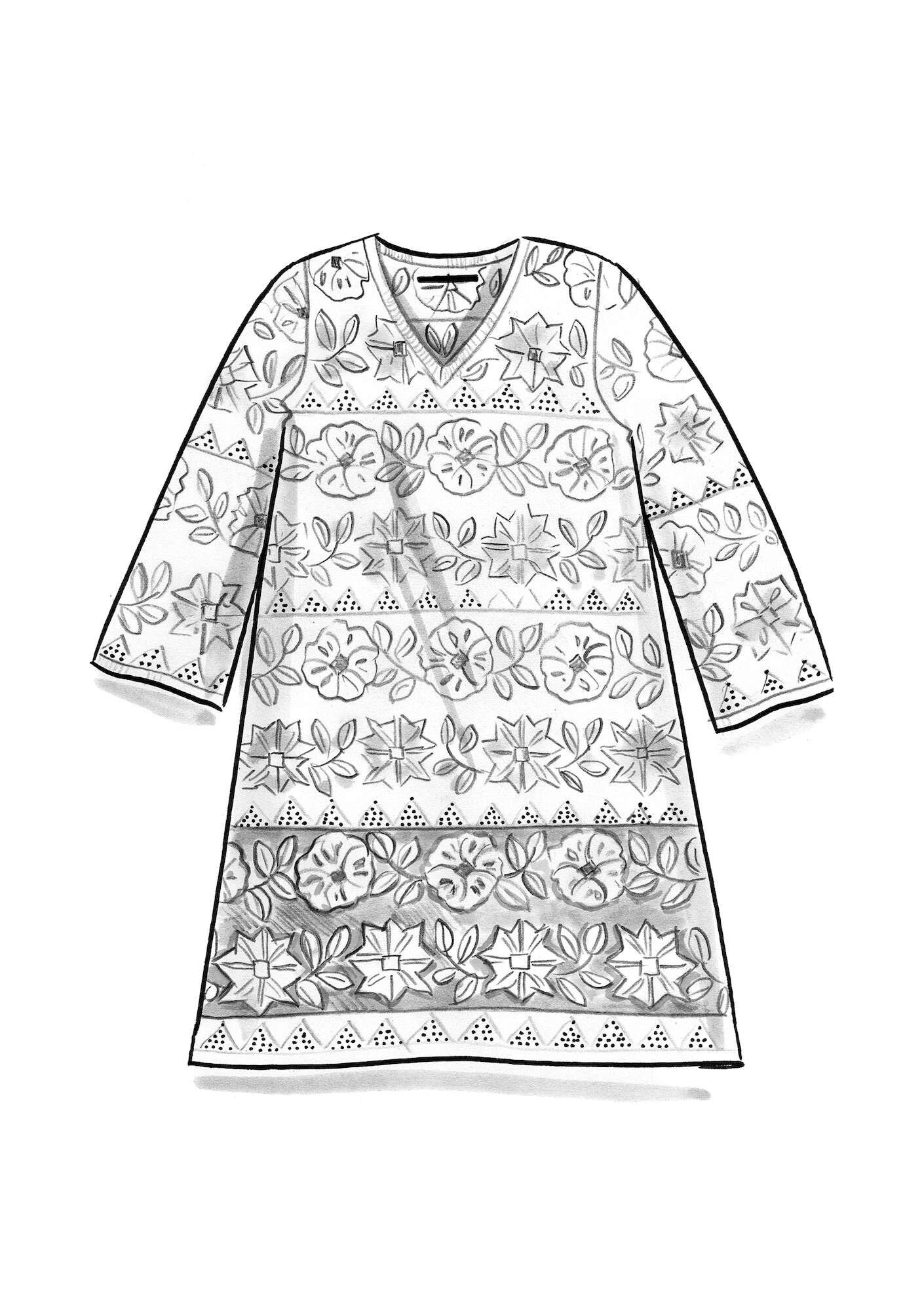 “Desert Flower” organic cotton knit dress dark indigo