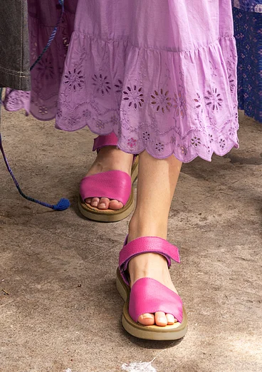 Leather sandals - hibiscus