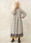 Geweven linnen jurk "Lillian" (lichtgrijs/dessin size(culture.Name/sizeKey))