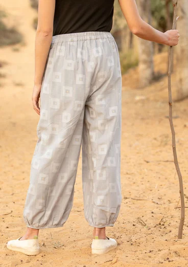 “Cirrus” woven pants in organic cotton - heron