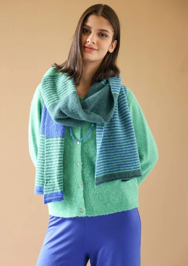 “Stripe” alpaca blend cardigan - lotus green