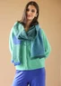 “Stripe” alpaca blend cardigan (lotus green XL)