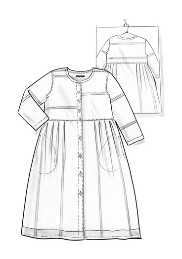 Robe tissée « Ava » en coton biologique - noir