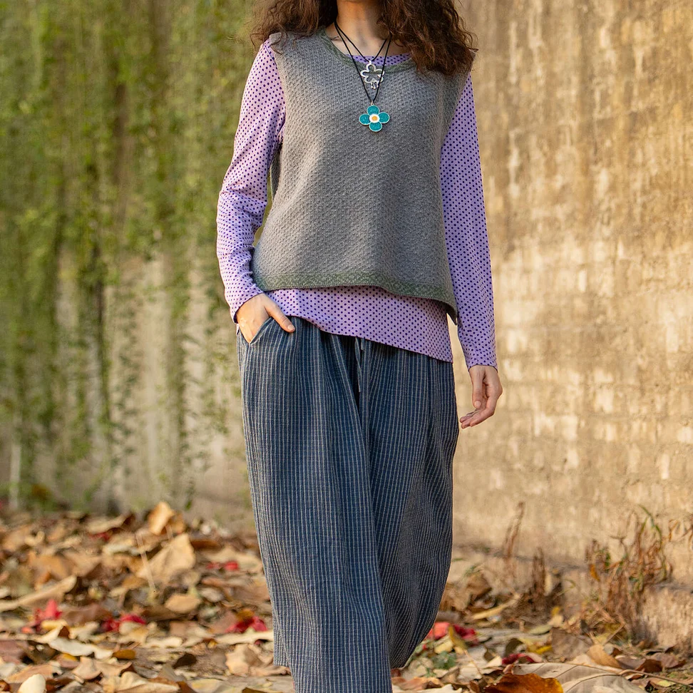 “Noira” woven organic cotton skirt - indigo