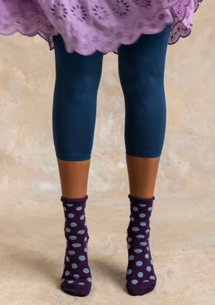 Solid-colored leggings in recycled polyamide - Pacific blue