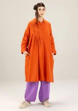 “Hinata” woven organic cotton/linen dress - grapefruit