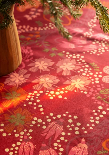 “Alaska Forest” tablecloth in organic cotton - poppy