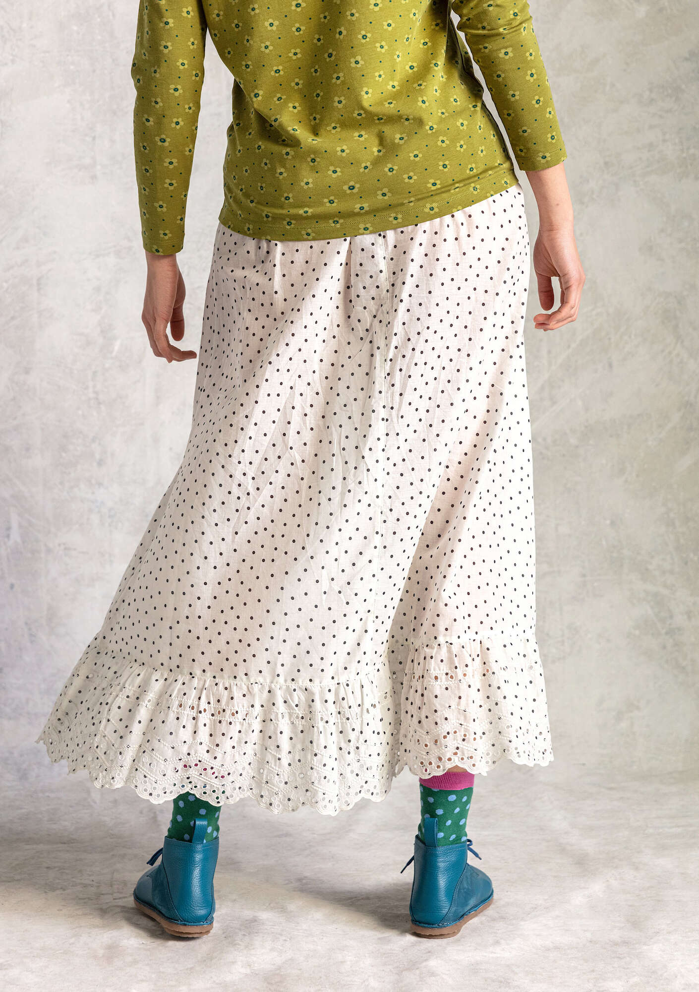 “Pytte” woven organic cotton underskirt ecru/patterned thumbnail
