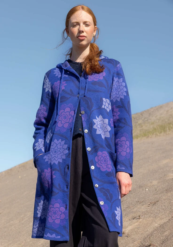 Langstrickjacke „Pink Moon“ aus Wolle/Bio-Baumwolle - lupine