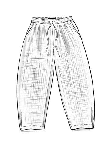 Vevd bukse «Ottilia» i økologisk bomull - havsgrn