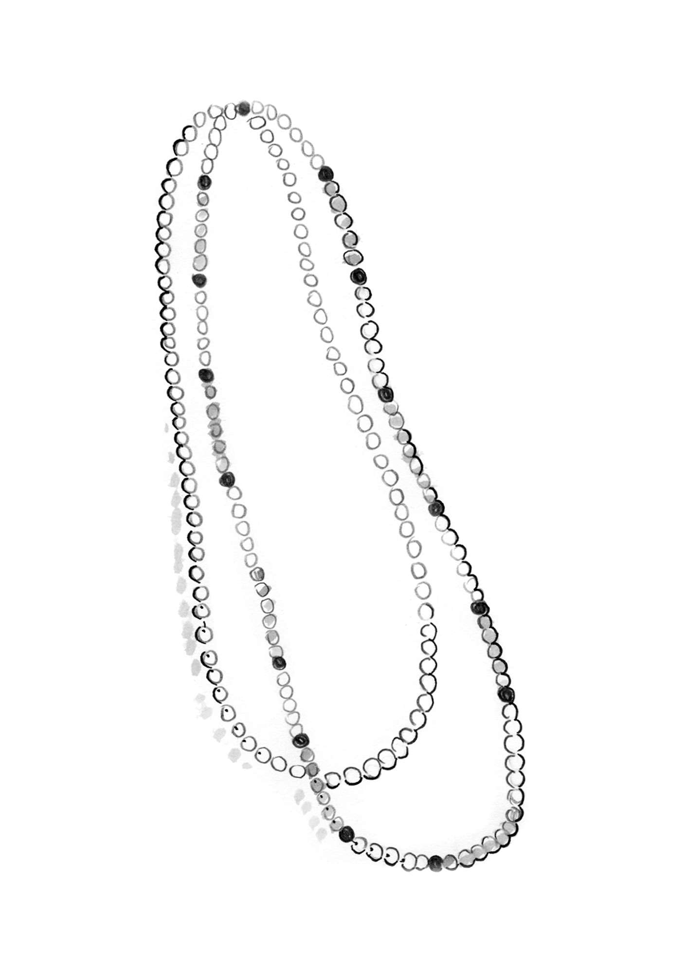 Halskette aus Glas pfauengrün
