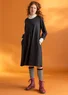 “Ylva” jersey dress in organic cotton/spandex (black XXL)