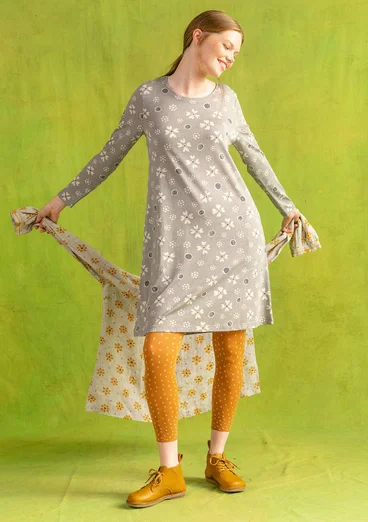 Tunique "Iris" en coton biologique/modal - gris éléphant/motif
