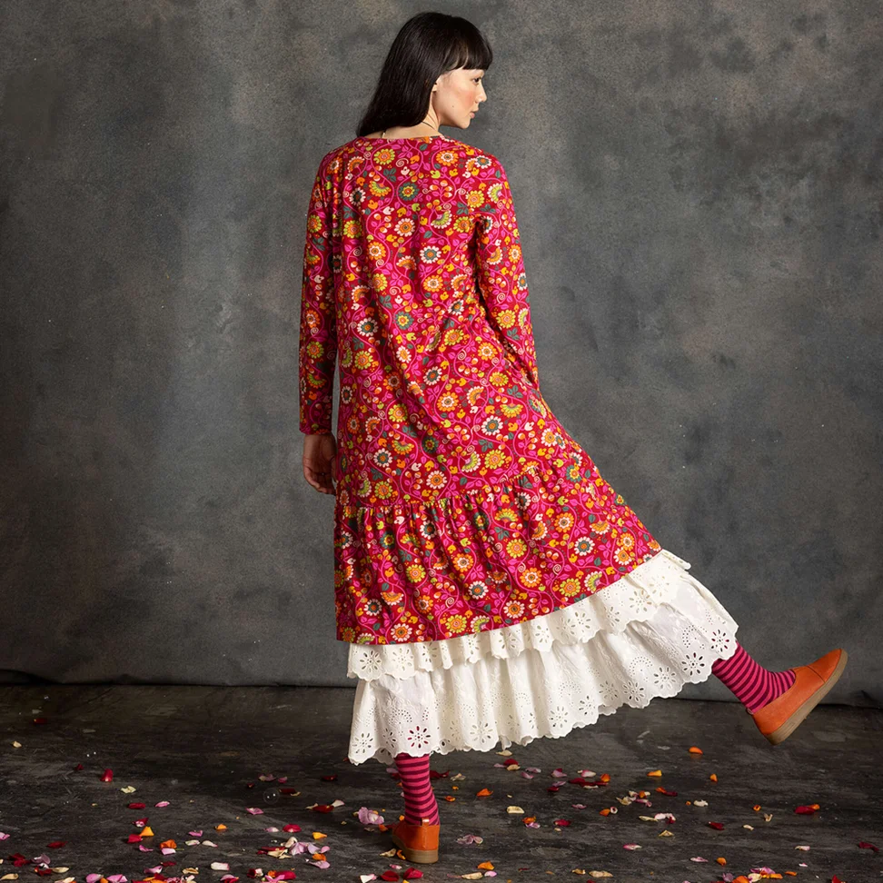 “Rupangi” jersey dress in organic cotton - poppy