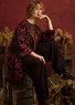 Geblümte Langstrickjacke „Lusern“ aus Bio-Baumwolle, mit Handstickerei (cerise L)