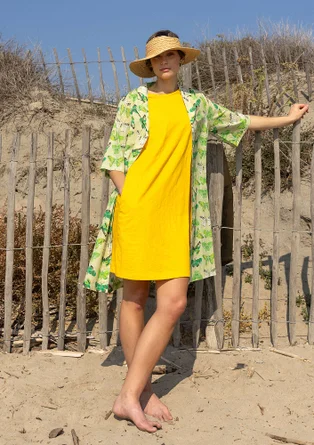 “Fjäril” woven dress in organic cotton - apple green
