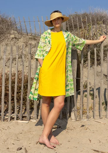 “Fjäril” woven dress in organic cotton - apple green