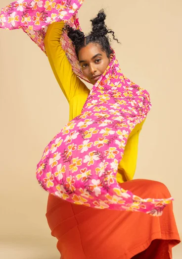 “Lillian” organic cotton shawl - hibiscus