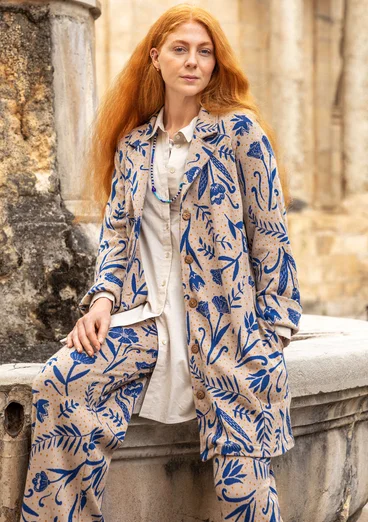 Trikåkavaj "Amsterdam" i ekologisk bomull - mörk natur