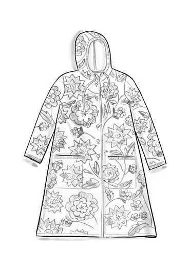 Long gilet "Pink Moon" en laine/coton biologique - raisin