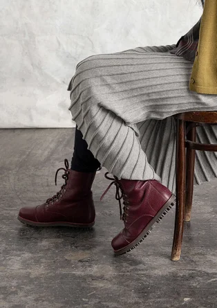 Nappa boots - aubergine