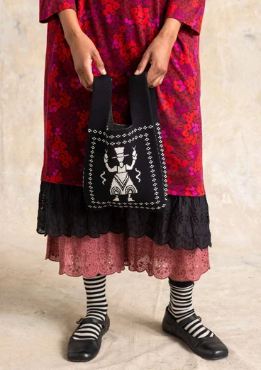 Stricktasche „Skåne“ aus Bio-/Recycling-Baumwolle - schwarz