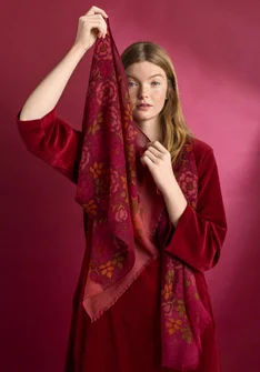 Skjerf «Astrid» i ull - granateple