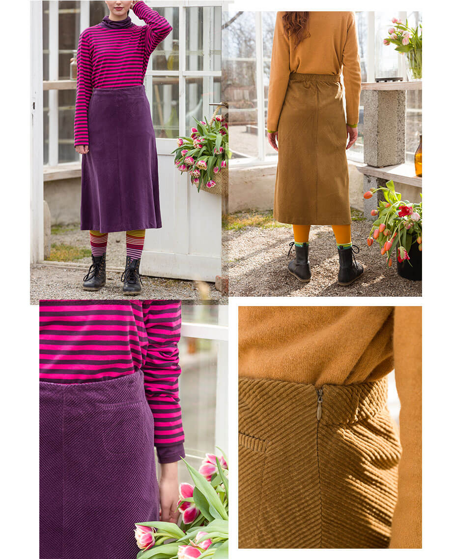 Organic cotton corduroy skirt