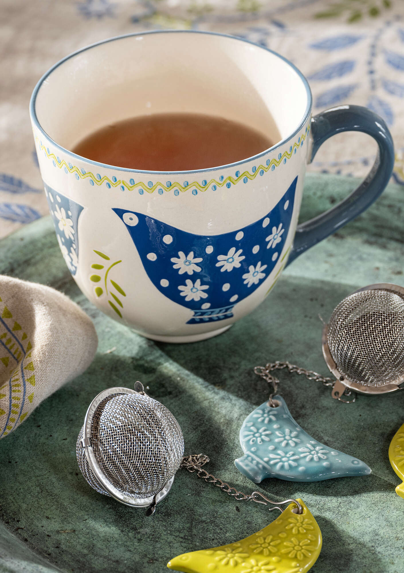 Tasse à thé  Okarina  en céramique indigotier
