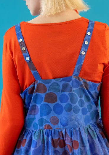 “Antoinette” woven dress in organic cotton - sapphire blue