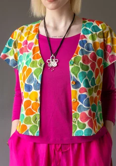 “Petite” organic cotton jersey top - multicoloured