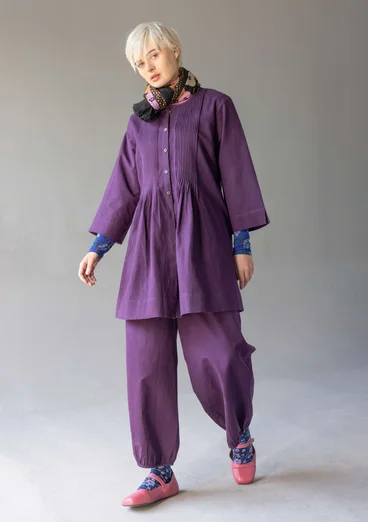 Cotton/linen harem trousers - storm purple