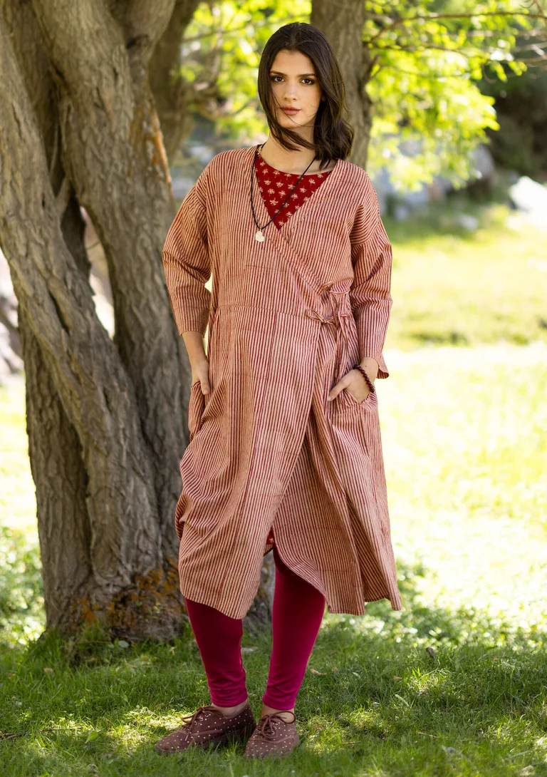 “Rose hip” woven organic cotton dress - henna