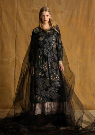 Gemustertes Kleid „Kiara“ aus Viskose - schwarz
