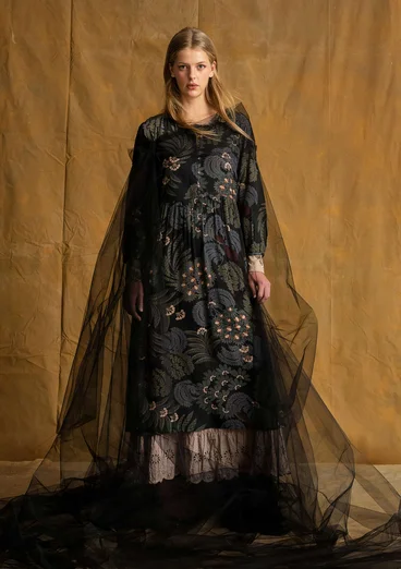 Gemustertes Kleid „Kiara“ aus Viskose - schwarz