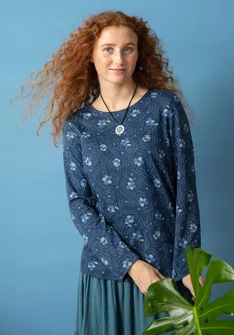 Top " Amandine" en coton biologique/modal - indigo