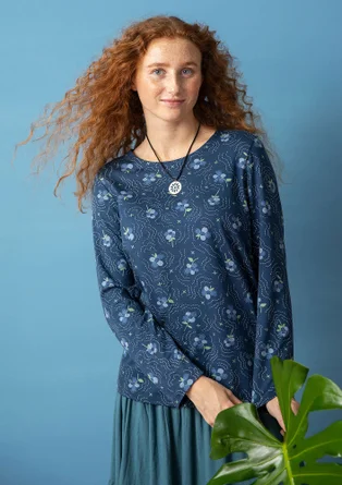 Top " Amandine" en coton biologique/modal - indigo