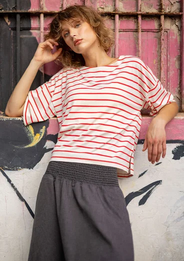 Kurzer Webrock „Ines“ aus Bio-Baumwolle - grafit